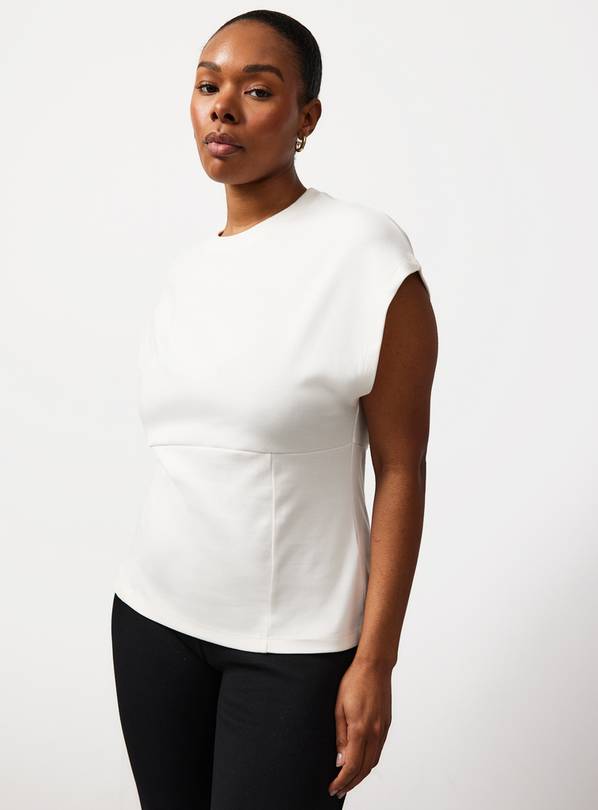 Cream Cinched Seam Detail Top 26