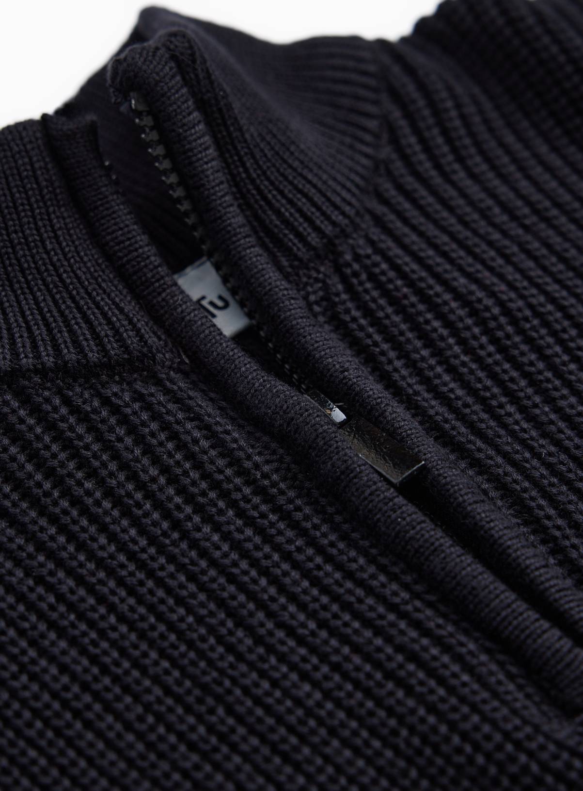 Black Knitted Quarter Zip Jumper 10 years - Image 2