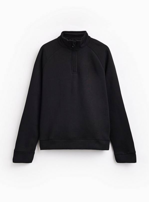 Black 3/4 Zip Cotton Rich Sweatshirt 10 years