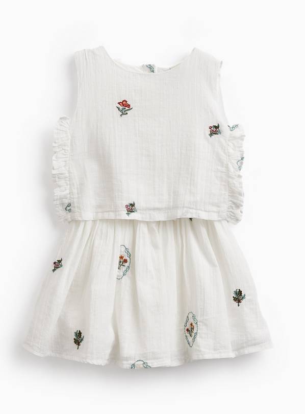 Tu x Morris & Co. White Kelmscott Trellis Print Top & Skirt Set 5-6 years