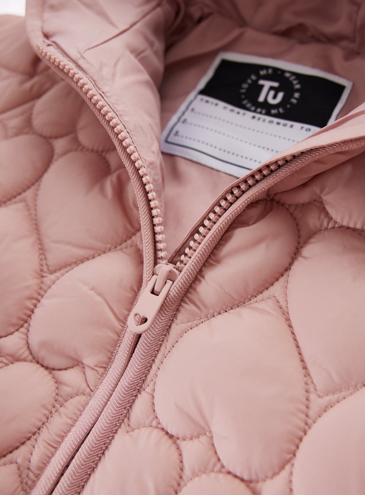 Pink Heart Stitch Padded Jacket 7-8 years - Image 2 thumbnail