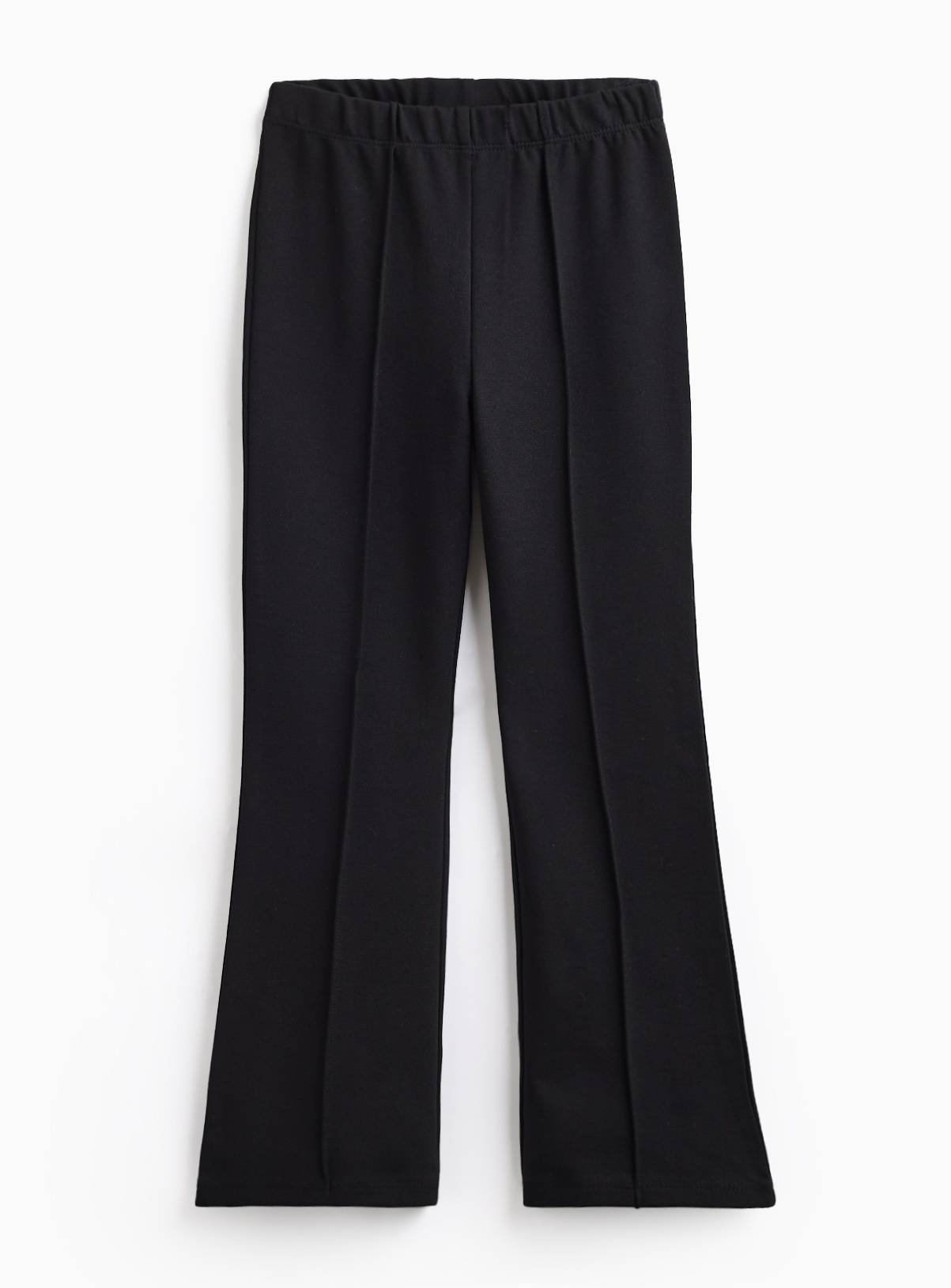 Black Ponte Fabric Kick Flare Trousers 12 years - Image 1