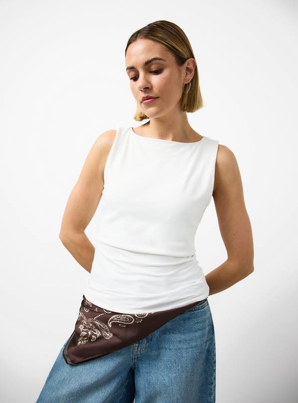 Cream Boat Neck Vest Top 16