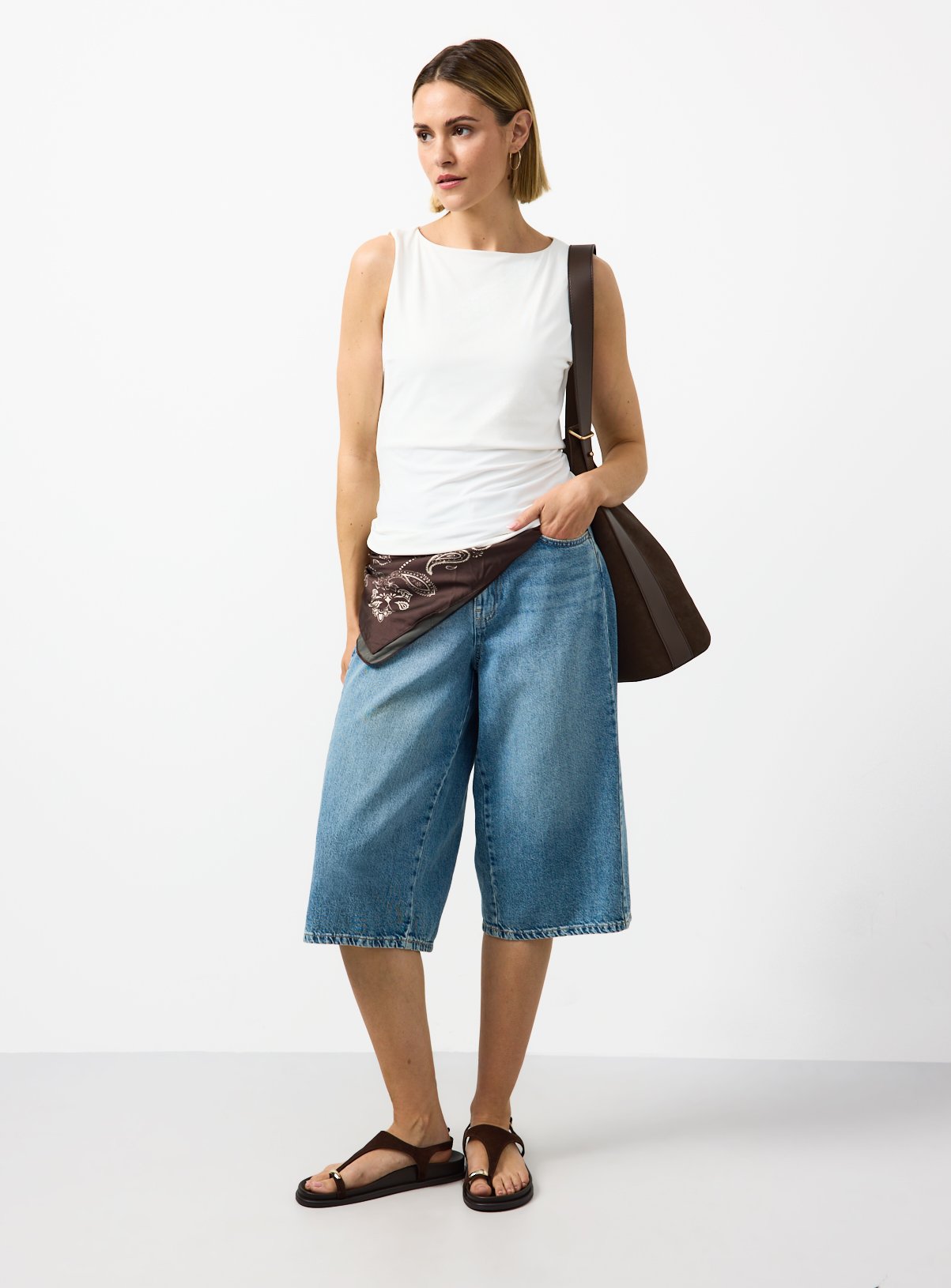 Cream Boat Neck Vest Top 14 - Image 2 thumbnail