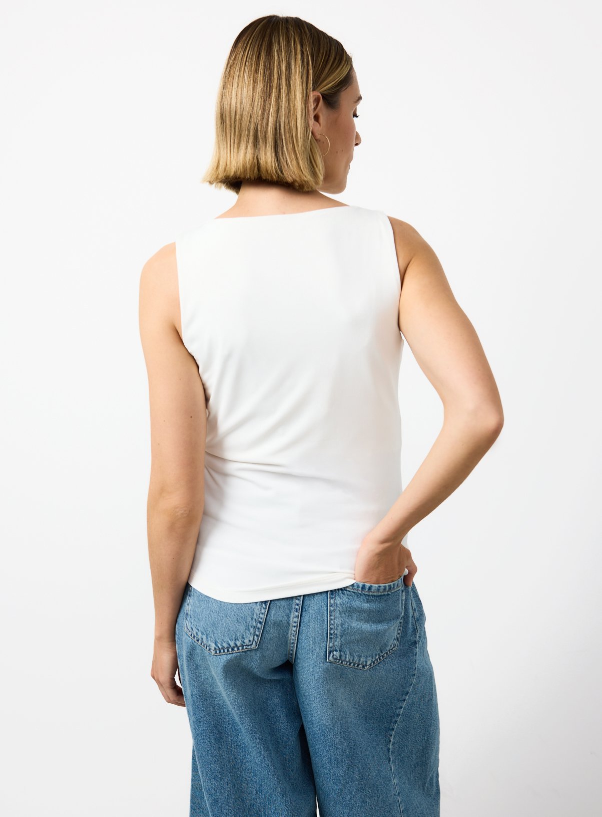 Cream Boat Neck Vest Top 14 - Image 4 thumbnail