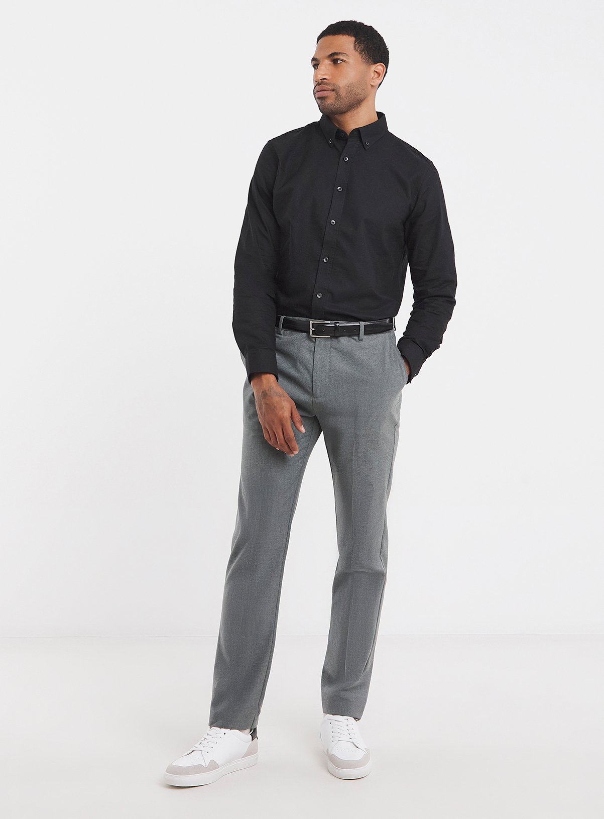 JACAMO Long Sleeve Oxford Shirt Regular Black L - Image 3 thumbnail