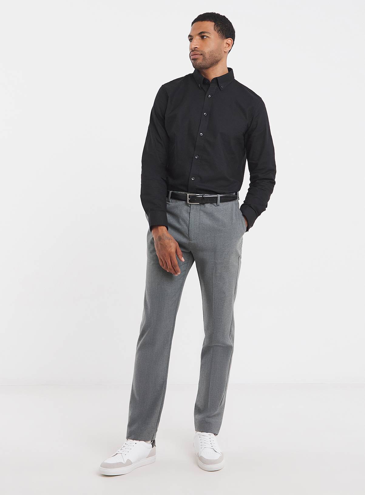 JACAMO Long Sleeve Oxford Shirt Regular Black L - Image 3
