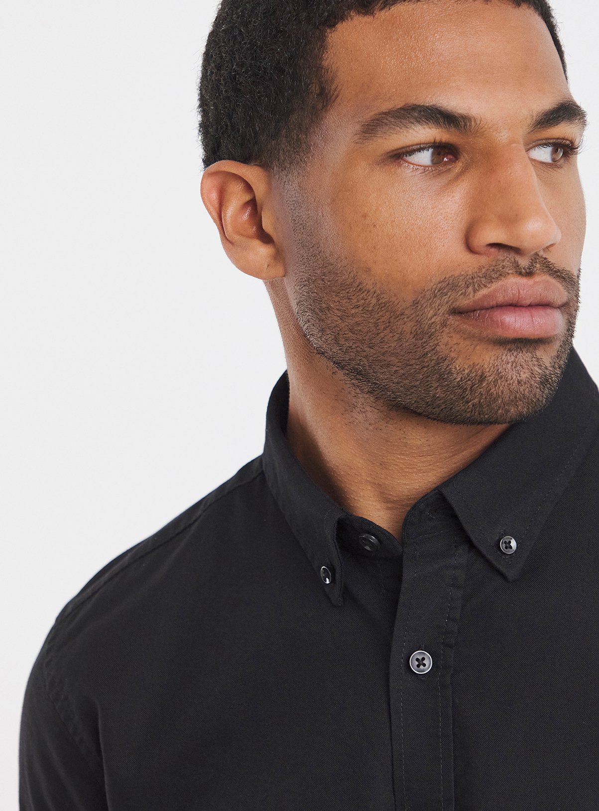 JACAMO Long Sleeve Oxford Shirt Regular Black L - Image 4 thumbnail