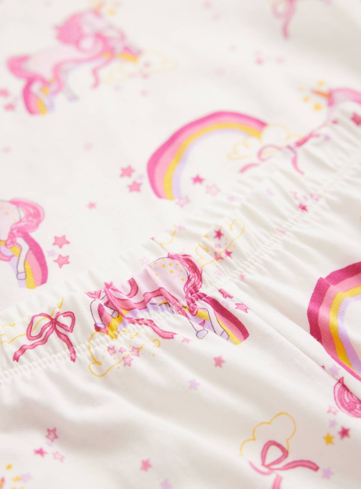 Cream & Pink Unicorn Print Pyjama Set 5-6 years - Image 2