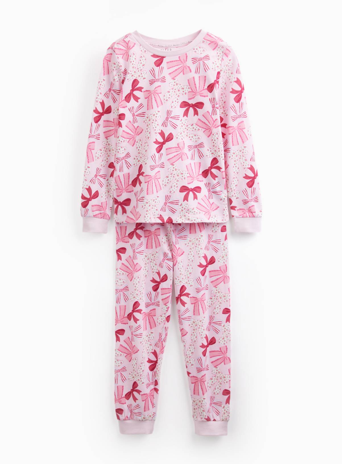 Pink Bow Print Pyjama set 4-5 years - Image 1