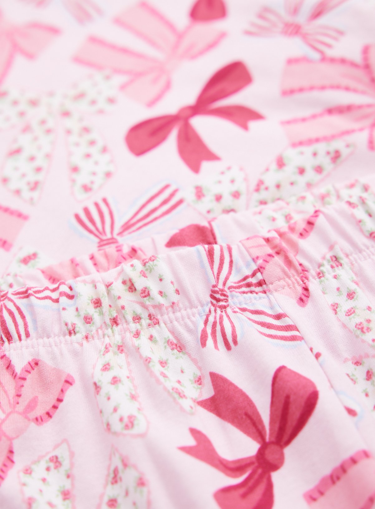 Pink Bow Print Pyjama set 4-5 years - Image 2 thumbnail