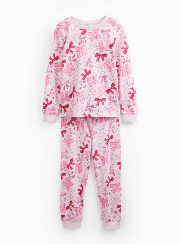 Pink Bow Print Pyjama set 11-12 years