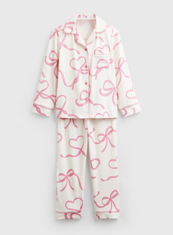 White Bow Print Traditional Pyjamas 1-2 years