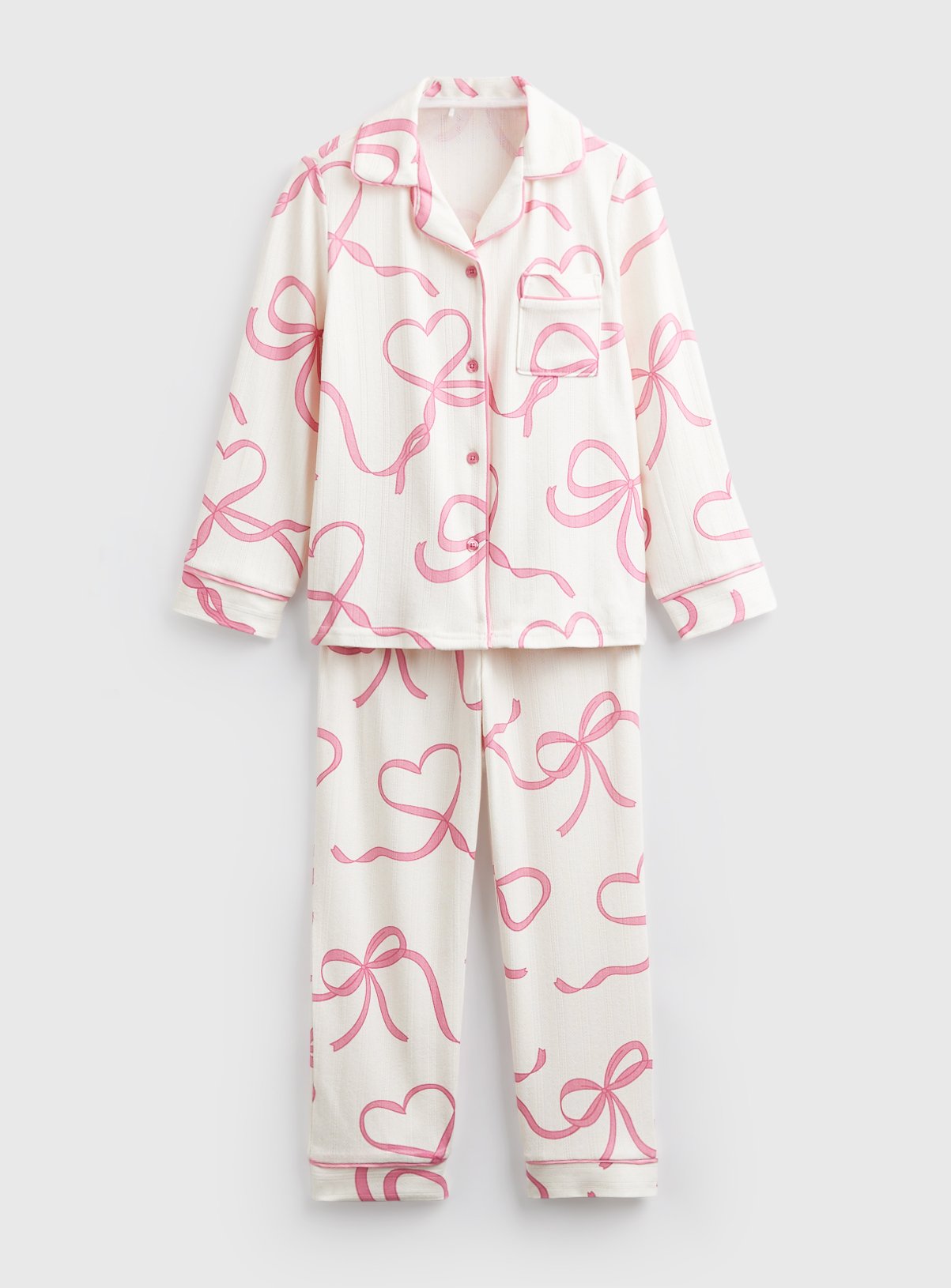 White Bow Print Traditional Pyjamas 11-12 years - Image 3 thumbnail