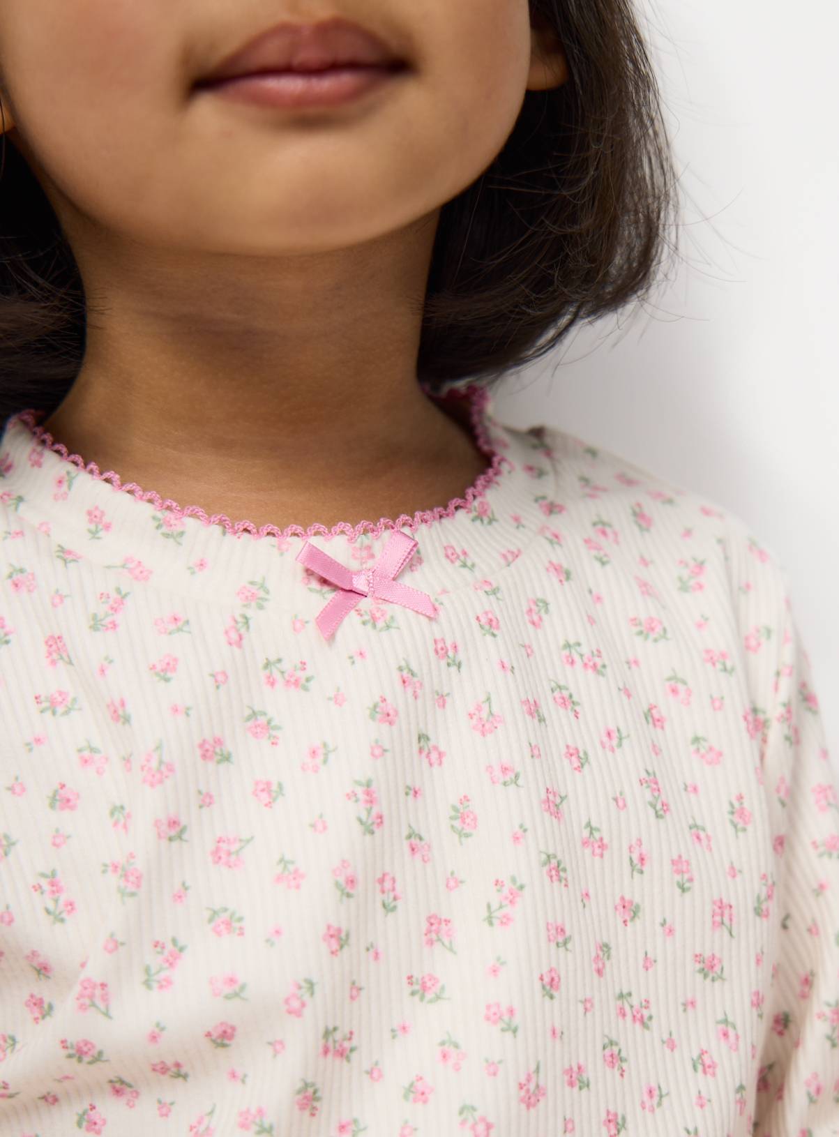 Pink Floral Print Long Sleeve Pyjamas 3-4 years - Image 3