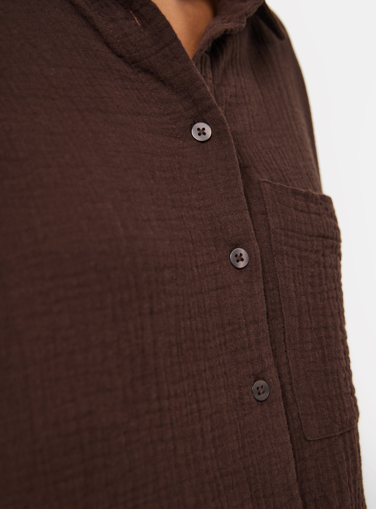 Brown Double Cloth Long Sleeve Shirt 18 - Image 3 thumbnail