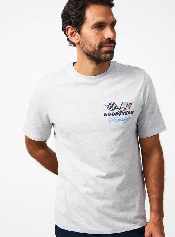 Grey Good Year Graphic T-Shirt M