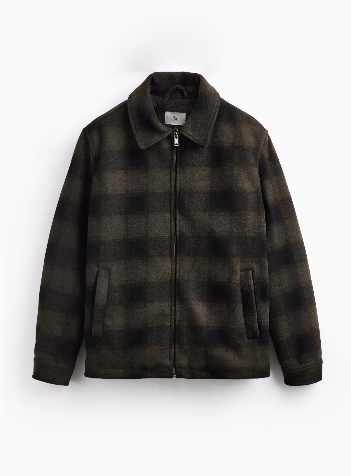 Khaki Check Print Brushed Shacket XXL - Image 3 thumbnail
