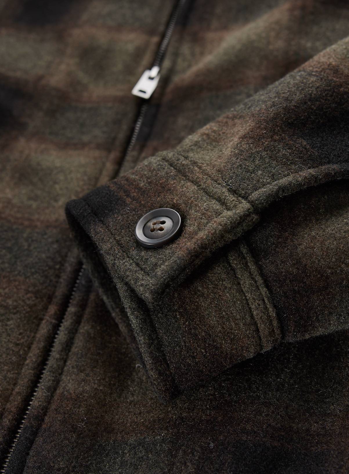 Khaki Check Print Brushed Shacket XXL - Image 4