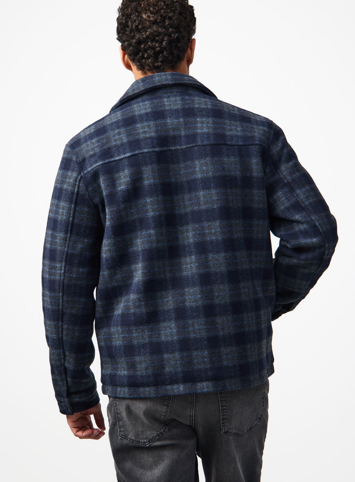 Blue Check Print Shacket XXL - Image 6 thumbnail