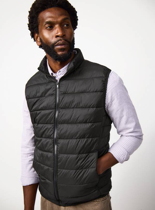 Black Padded Detachable Hood Gilet XXXXL