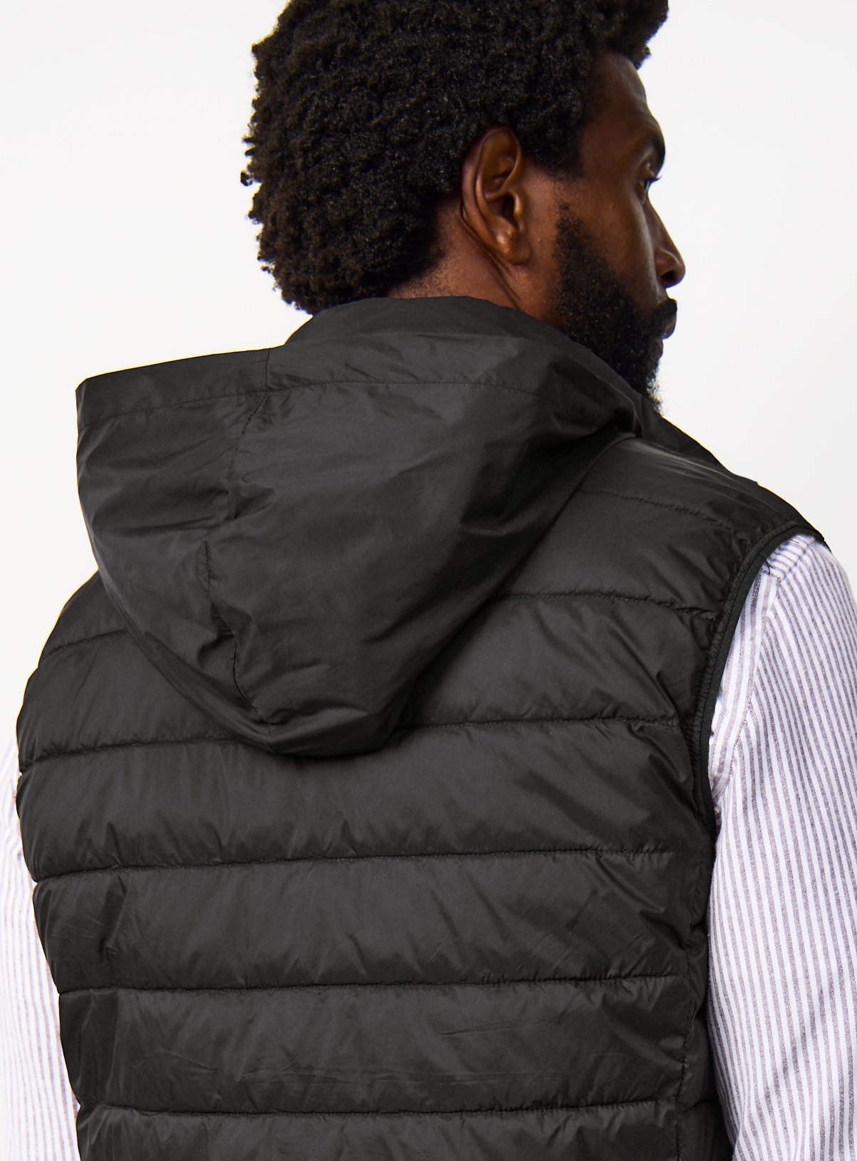 Black Padded Detachable Hood Gilet XXXL - Image 4 thumbnail