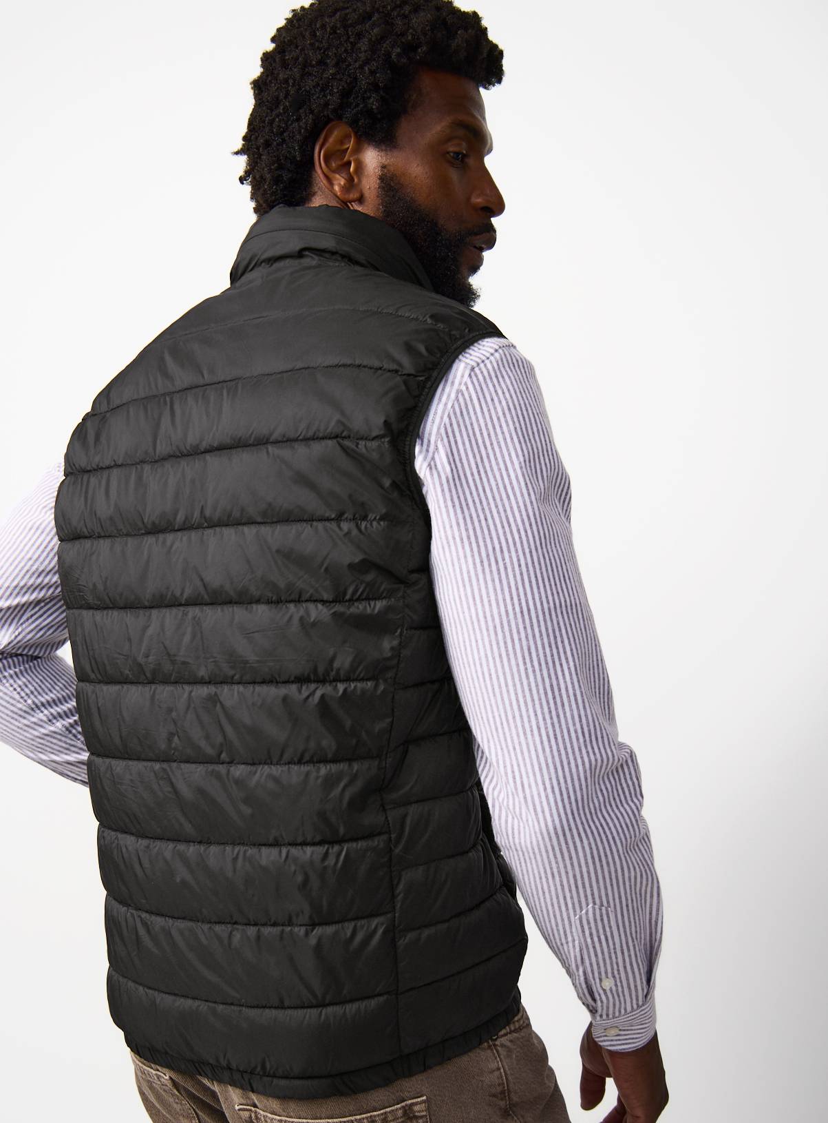Black Padded Detachable Hood Gilet XXXL - Image 6