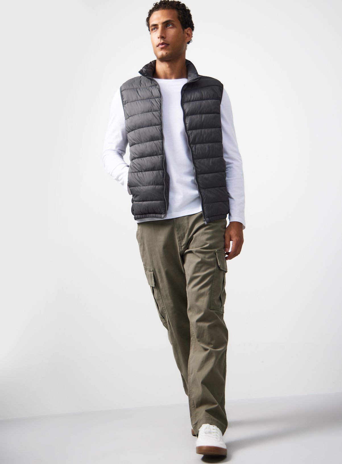 Charcoal Padded Detachable Hood Gilet XL - Image 3 thumbnail