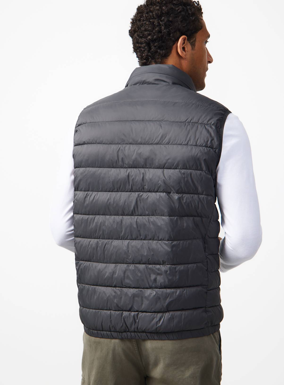 Charcoal Padded Detachable Hood Gilet XL - Image 6