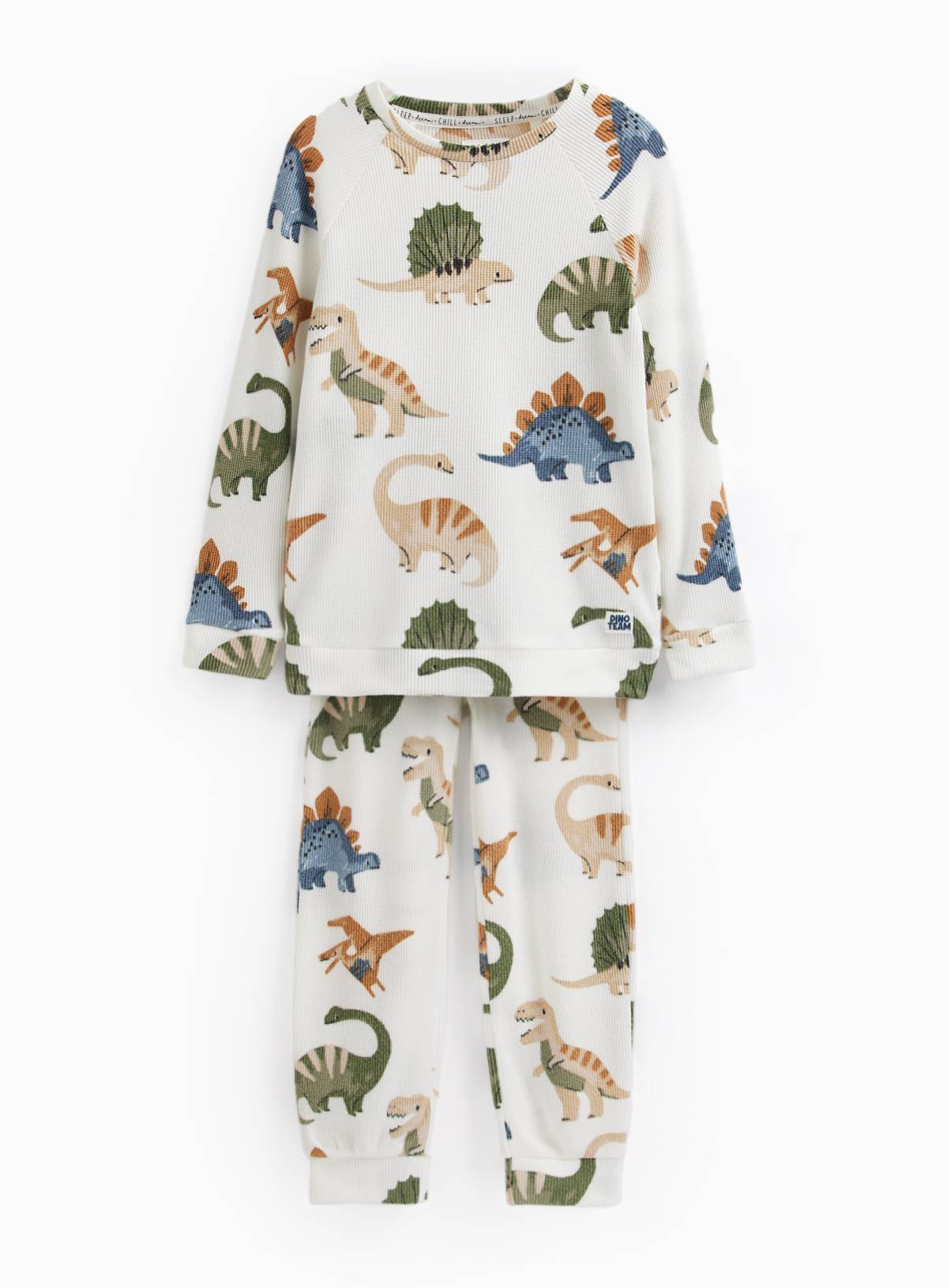 Cream Dinosaur Print Pyjamas 5-6 years - Image 1