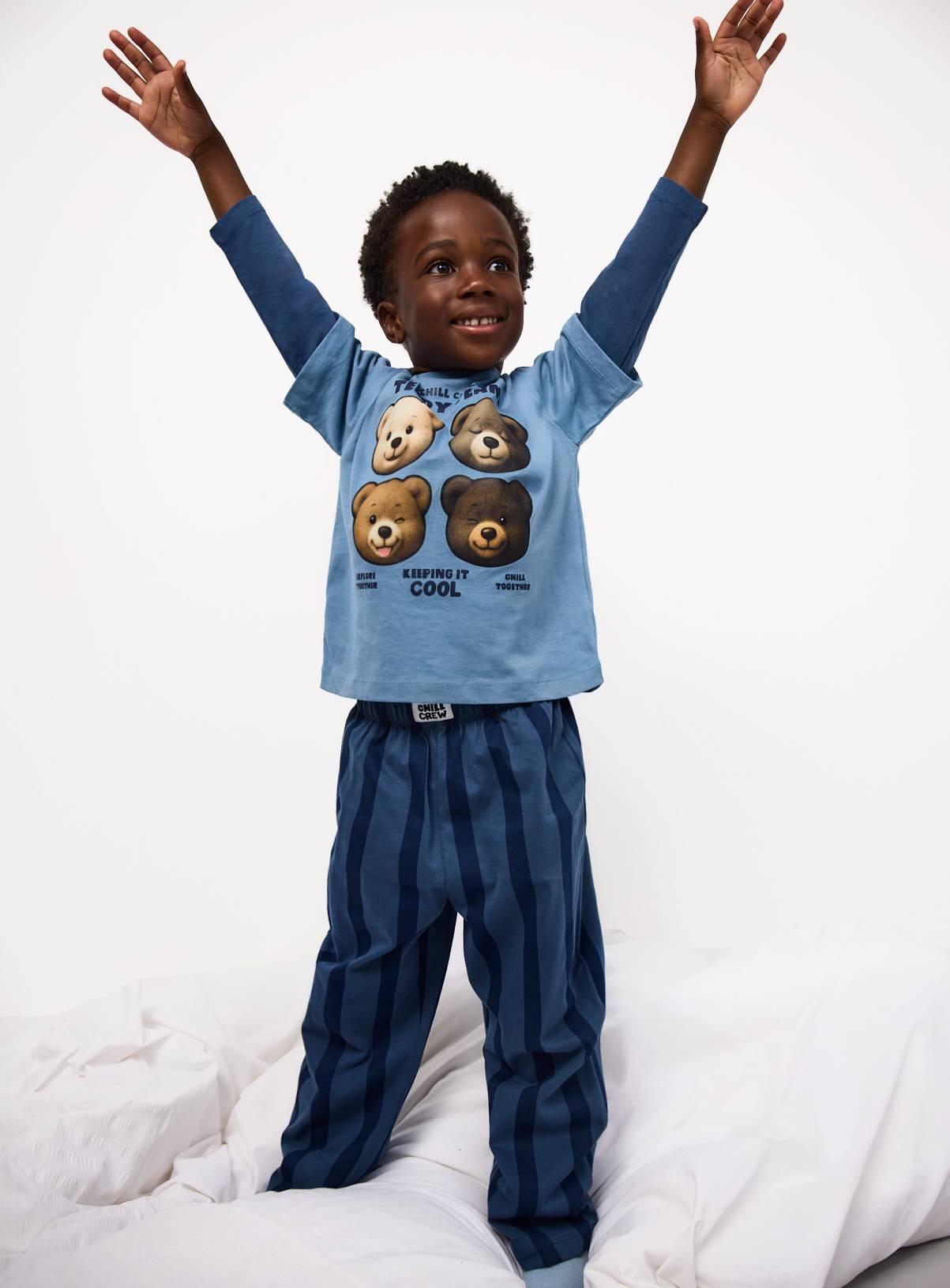 Blue Teddy Graphic Mock Layer Pyjamas 4-5 years - Image 1