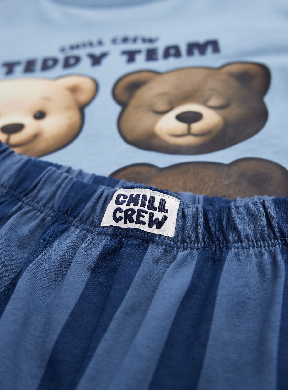 Blue Teddy Graphic Mock Layer Pyjamas 4-5 years - Image 4 thumbnail