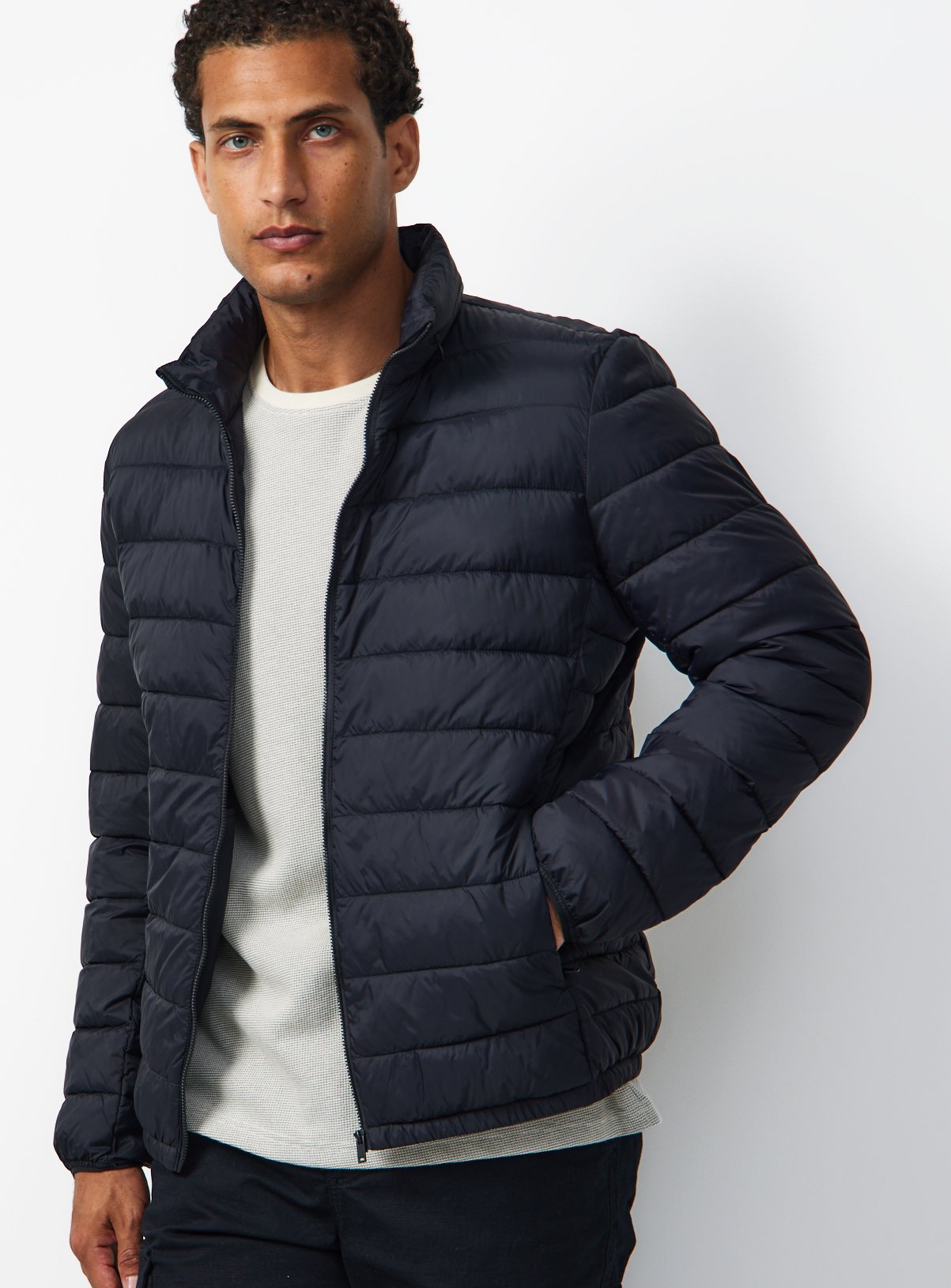 Black Quilted Hooded Puffer Jacket XXXL - Image 2 thumbnail