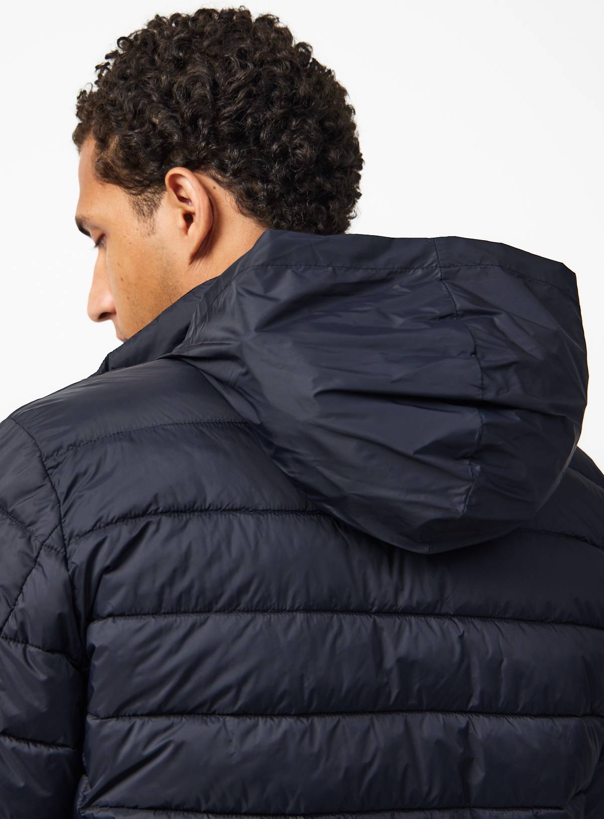 Black Quilted Hooded Puffer Jacket XXXL - Image 6