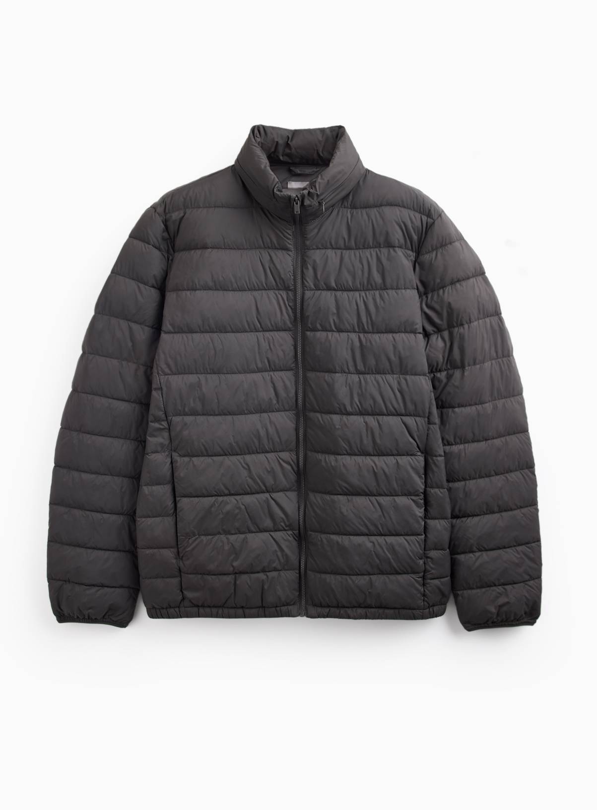 Charcoal Quilted Hooded Puffer Jacket XL - Image 1