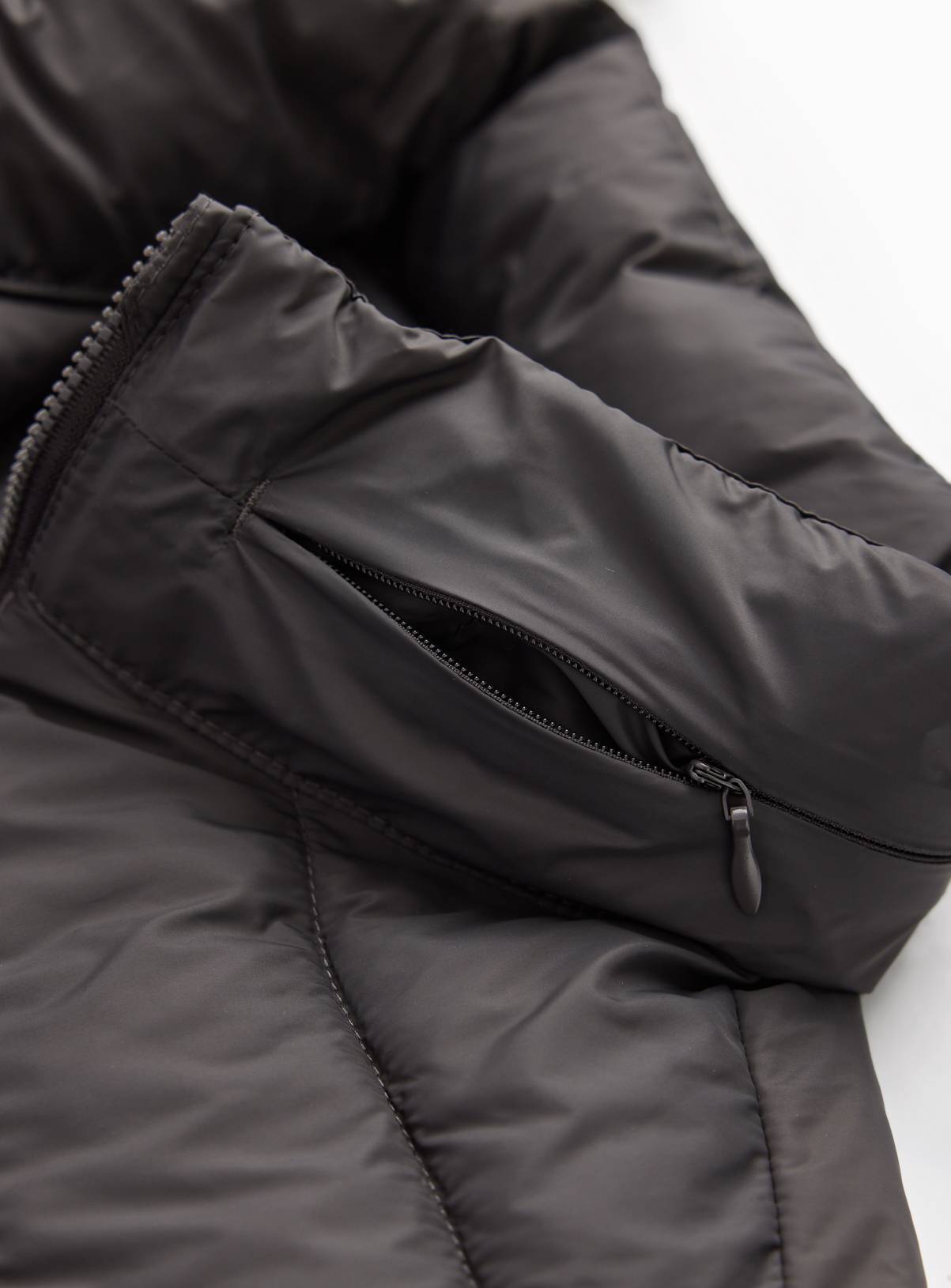 Charcoal Quilted Hooded Puffer Jacket XL - Image 2