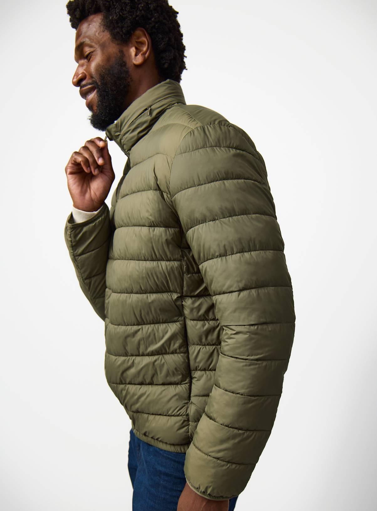 Khaki Quilted Hooded Puffer Jacket XXXL - Image 1