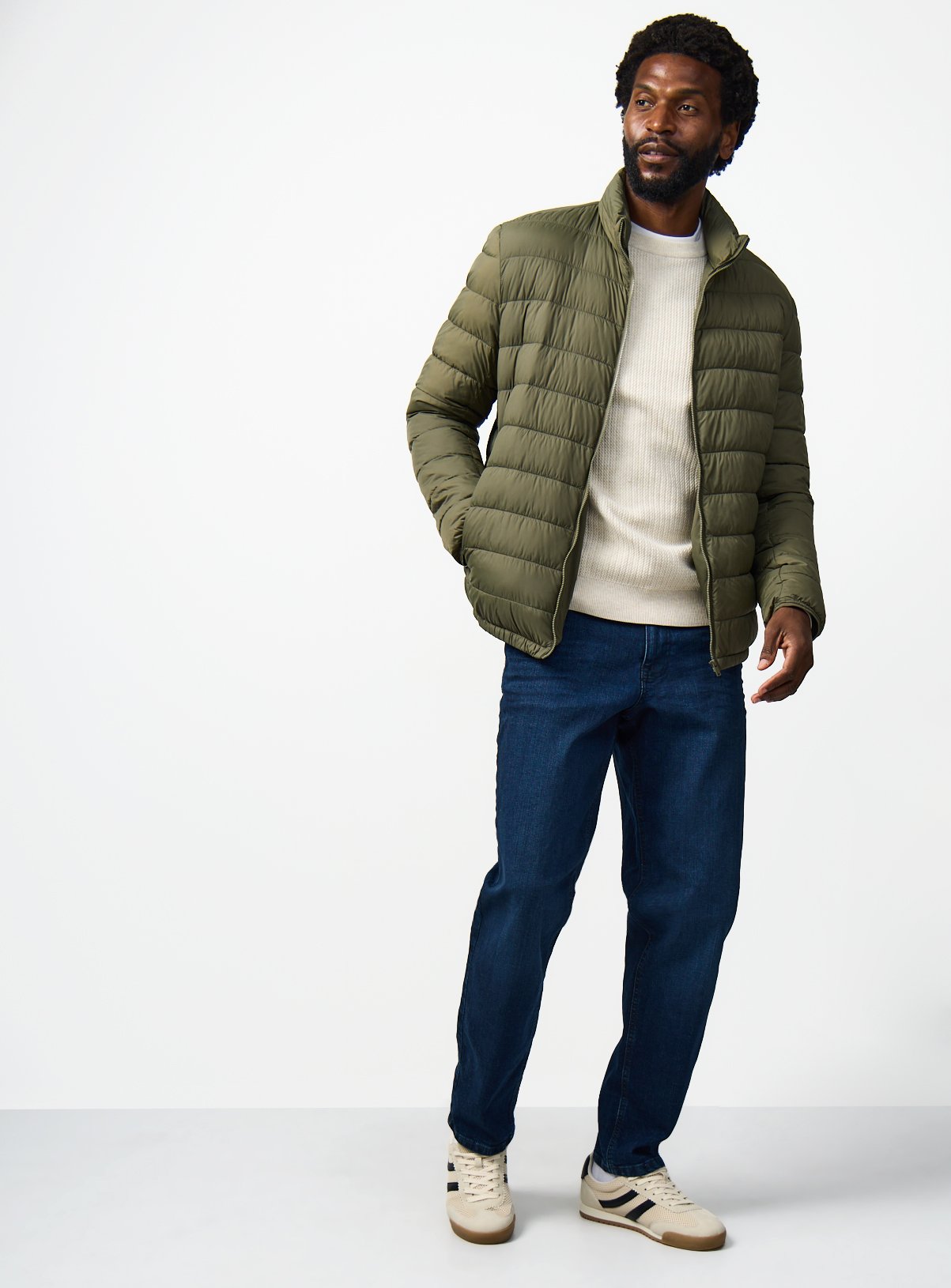 Khaki Quilted Hooded Puffer Jacket XXXL - Image 2 thumbnail
