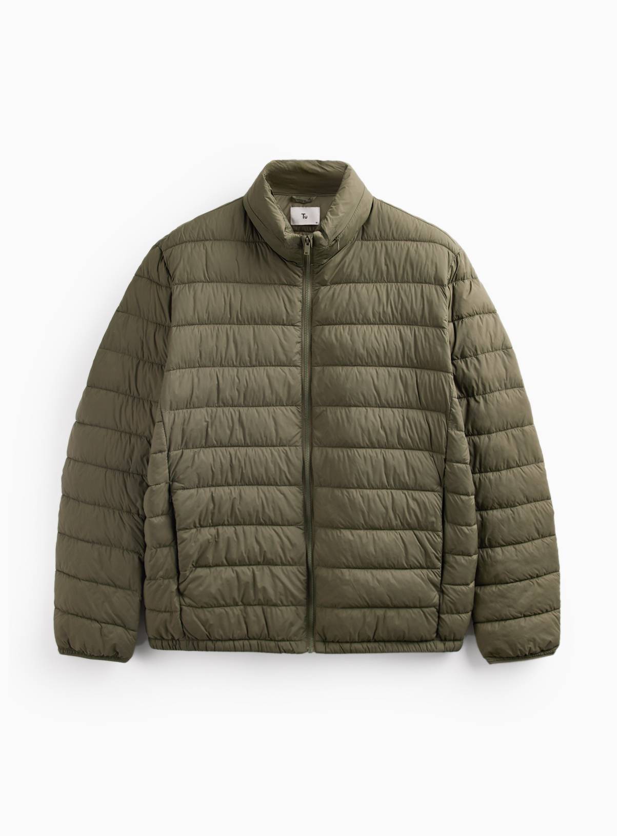Khaki Quilted Hooded Puffer Jacket XXXL - Image 3