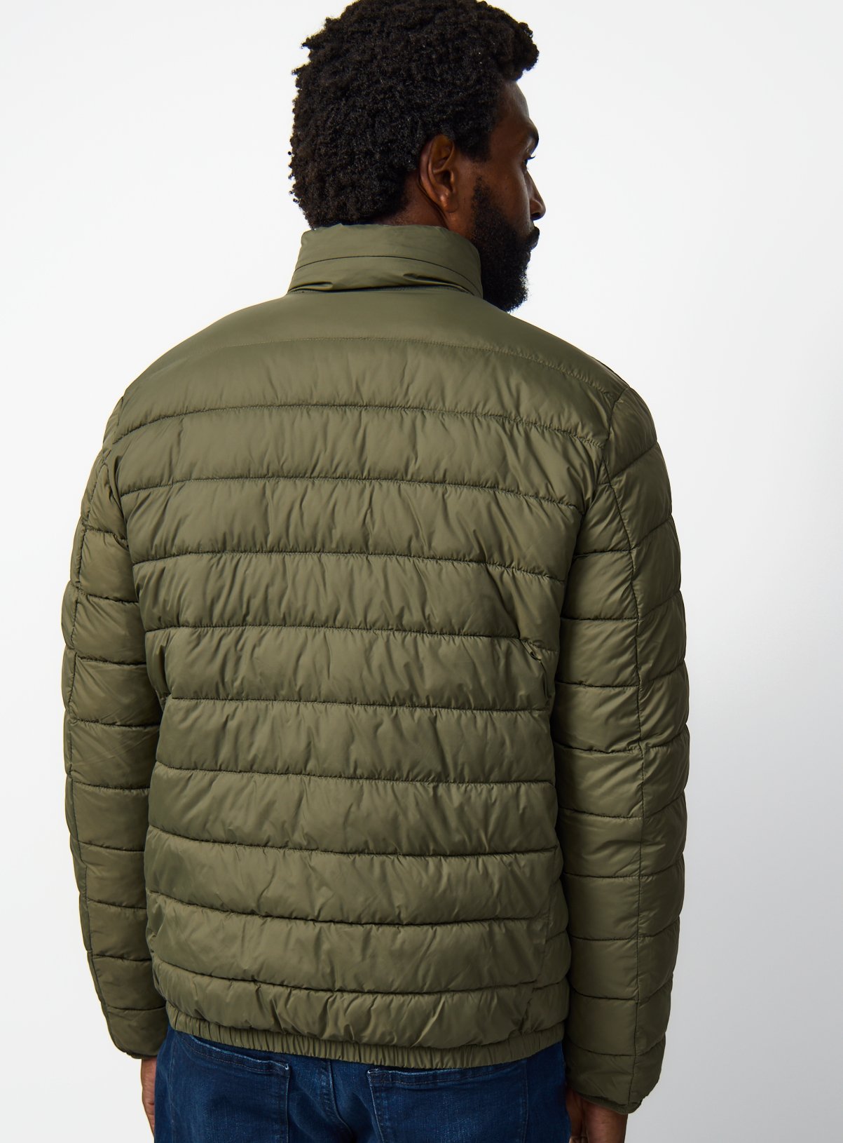 Khaki Quilted Hooded Puffer Jacket XXXL - Image 6 thumbnail
