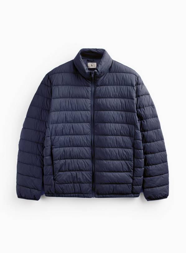 Navy Quilted Hooded Puffer Jacket S