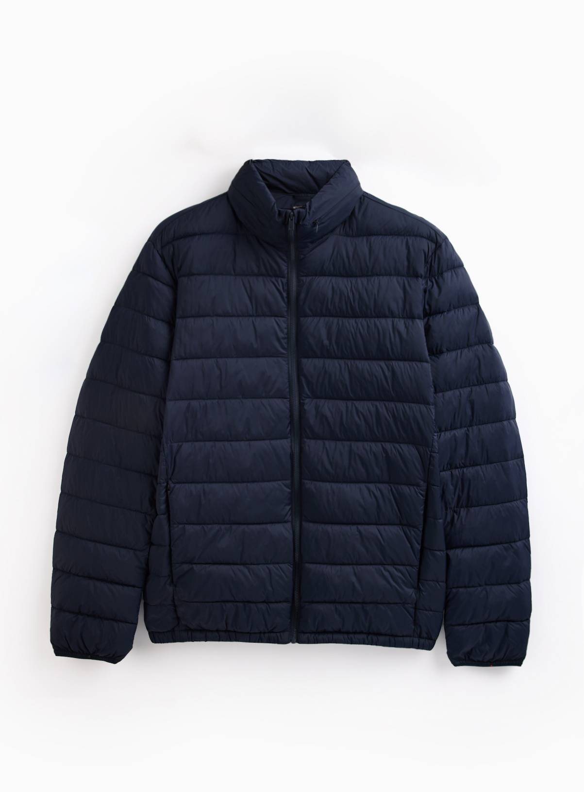 Navy Quilted Hooded Puffer Jacket L - Image 1