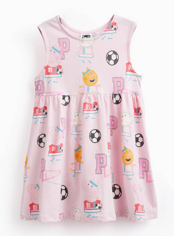 Pink Peppa Pig Football Print Jersey Dress 1-2 years