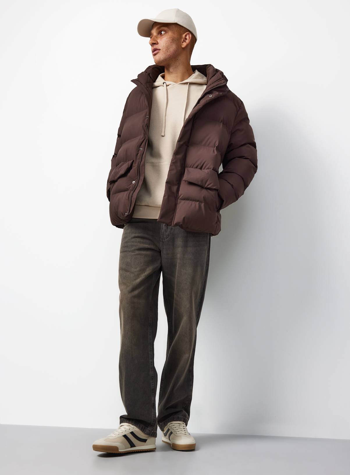 Brown Heavy Padded Hooded Puffer Jacket XXL - Image 2