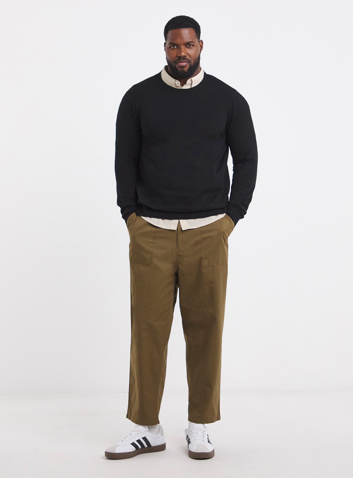 JACAMO Cotton Crew Neck Jumper Black S - Image 3 thumbnail