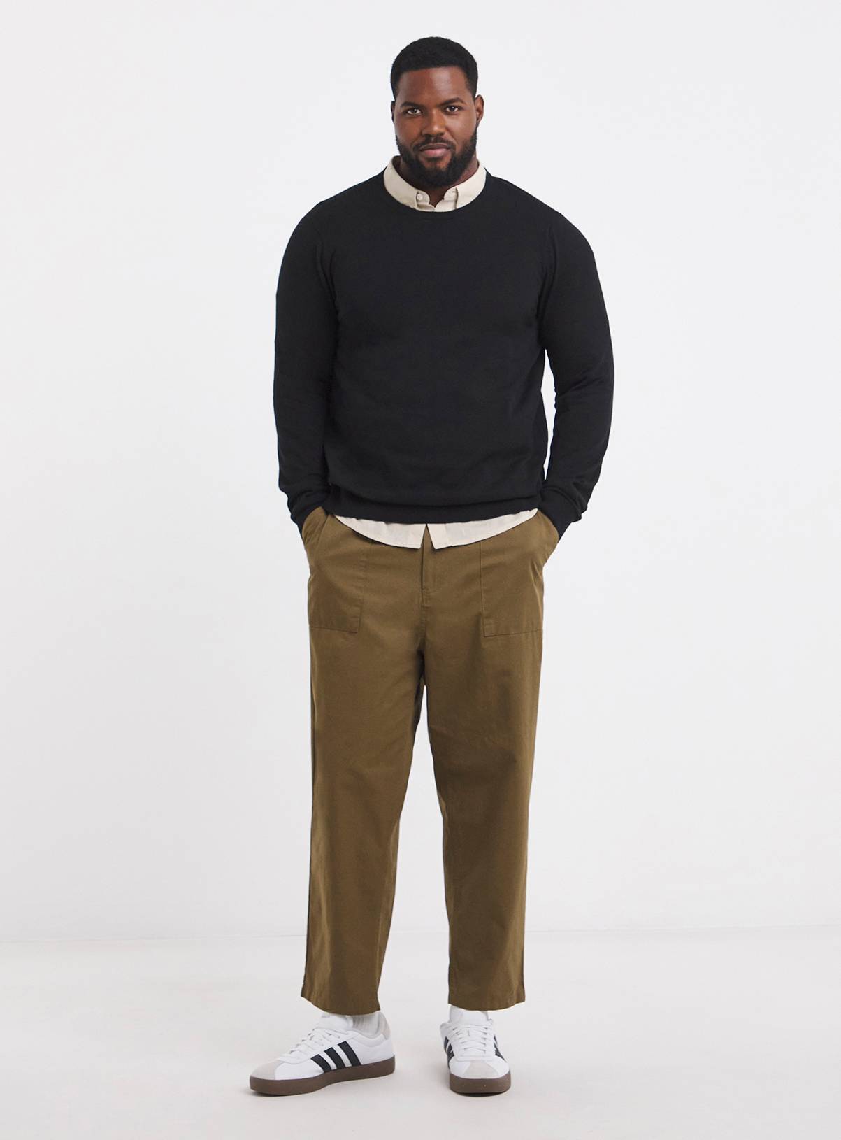 JACAMO Cotton Crew Neck Jumper Black S - Image 3