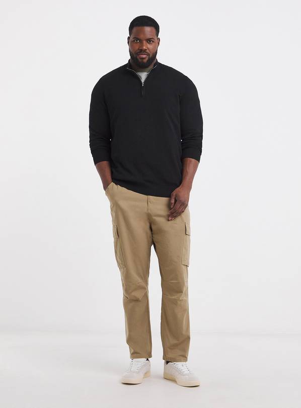 JACAMO Cotton 1/4 Zip Funnel Neck Knit Top S