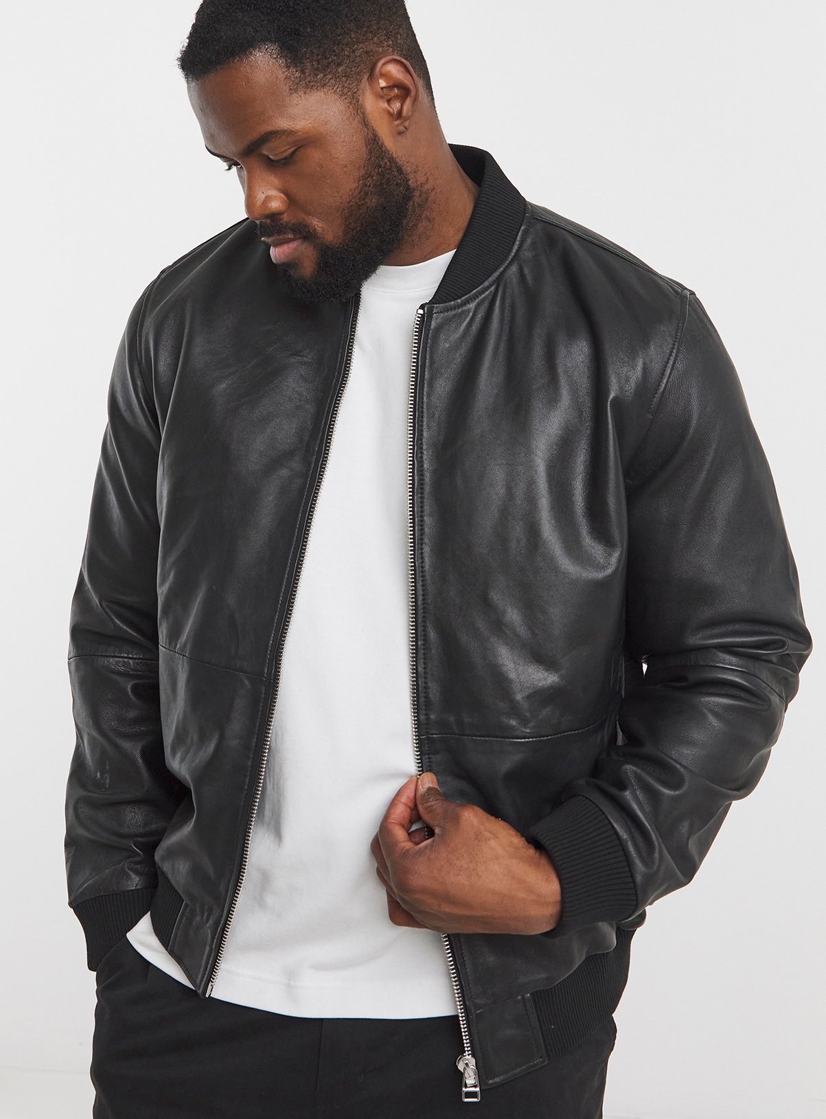 Buy JACAMO Leather Bomber Jacket 1XL | Coats and jackets | Argos