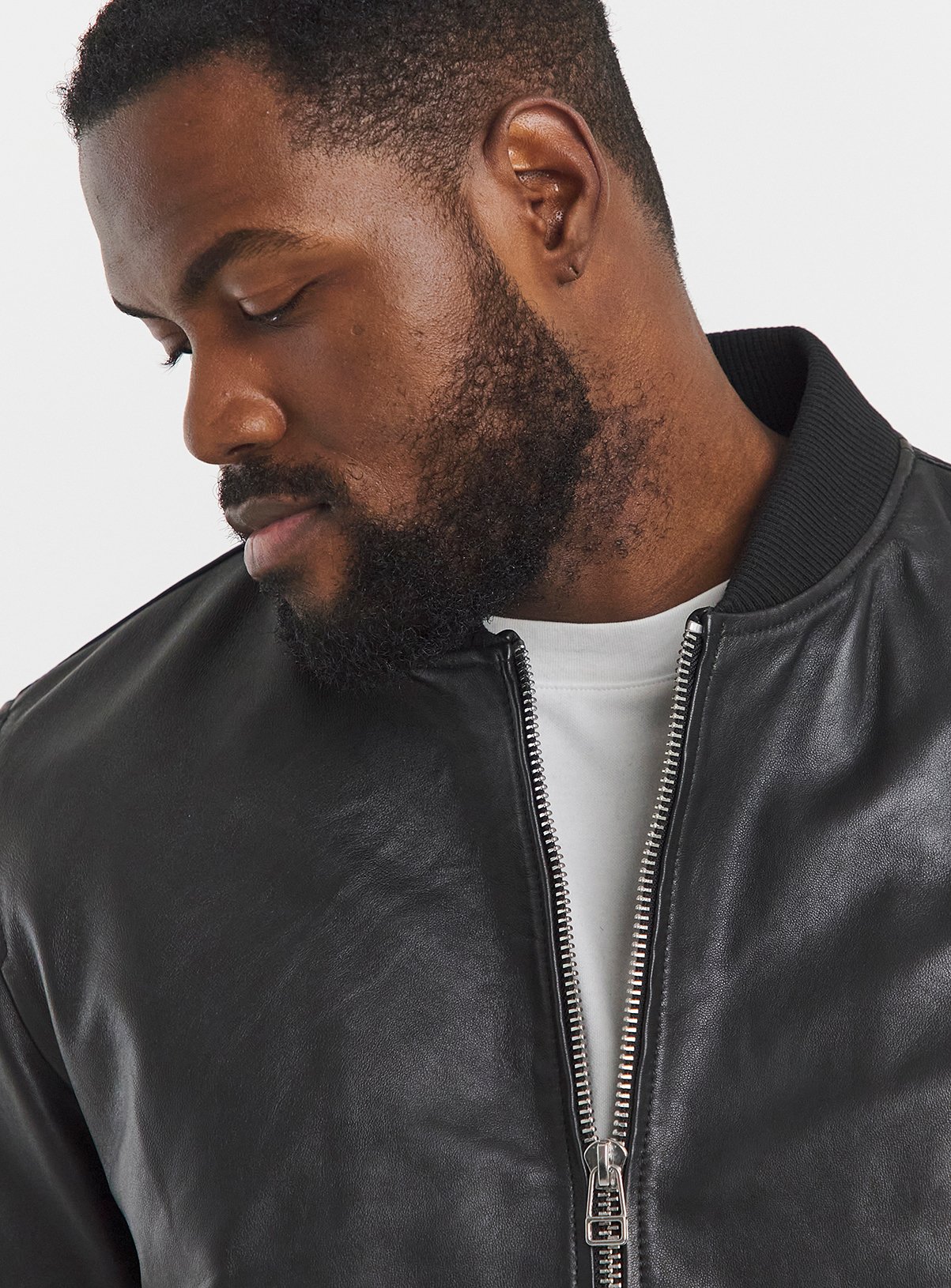 Buy JACAMO Leather Bomber Jacket 1XL | Coats and jackets | Argos