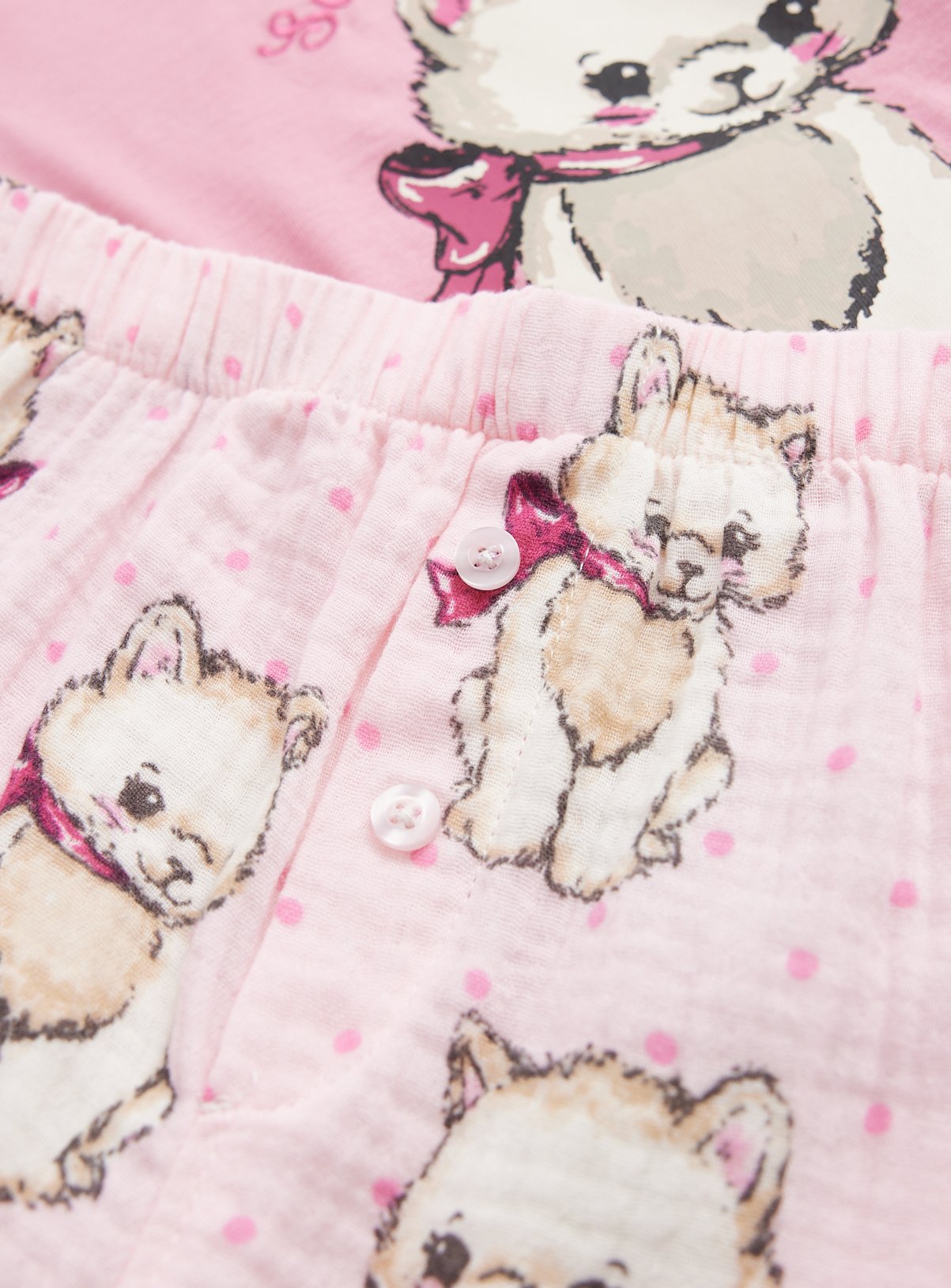 Pink Cat Print Pyjamas 9-10 years - Image 2 thumbnail